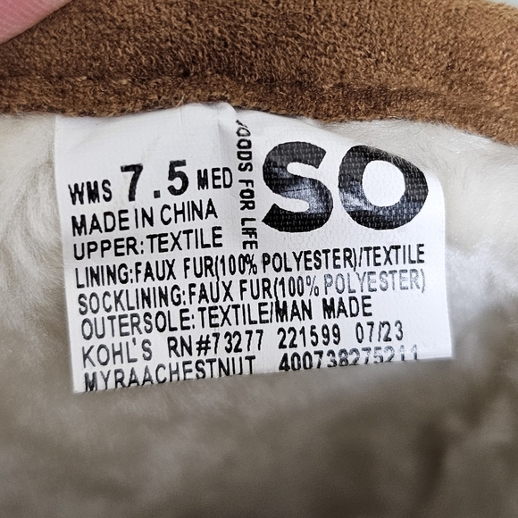 SO Myraa Women's Cozy Vegan Fur Lined Microfiber Ankle Boots 7.5 CHESTNUT - Picture 7 of 11